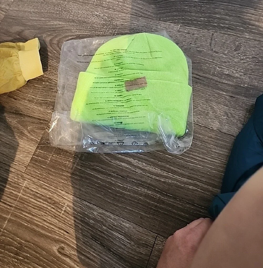New! In Bag! The Northface Big Box Beanie Safety Green